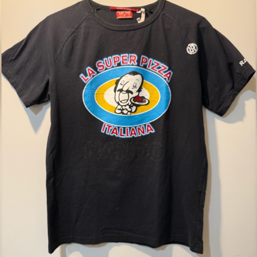 Vintage RARE - La Super Pizza Italiana Black T-Shirt